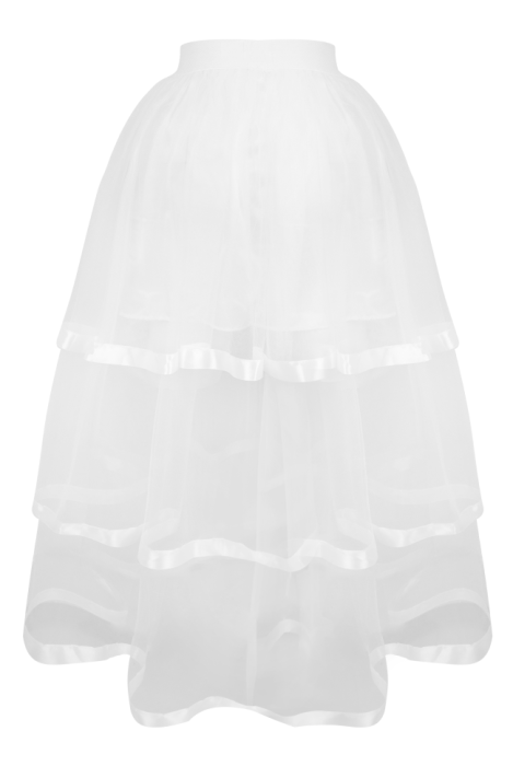 Юбка "Бэкки" белая, фатин с атласной лентой, макси (100 см)