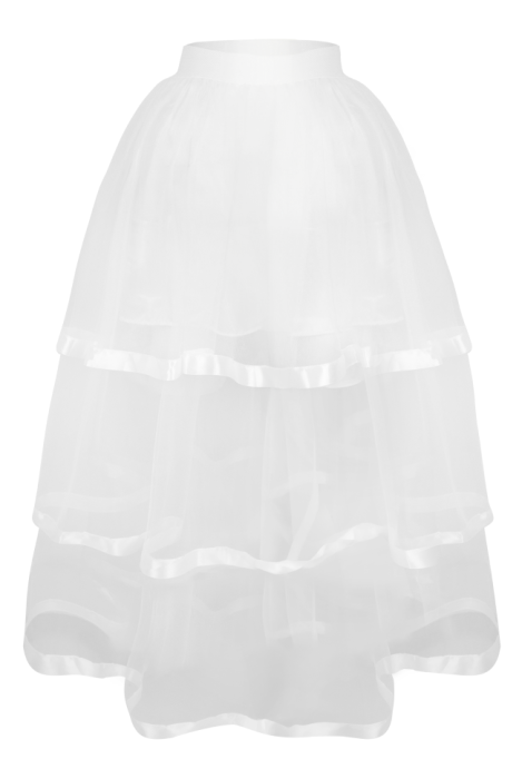 Юбка "Бэкки" белая, фатин с атласной лентой, макси (100 см)