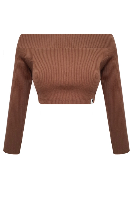 Кроп-водолазка "Эмма" шоколадная, декольте