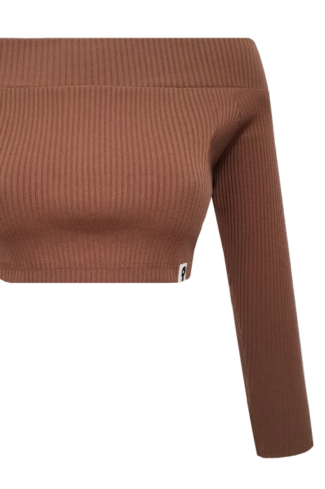 Кроп-водолазка "Эмма" шоколадная, декольте
