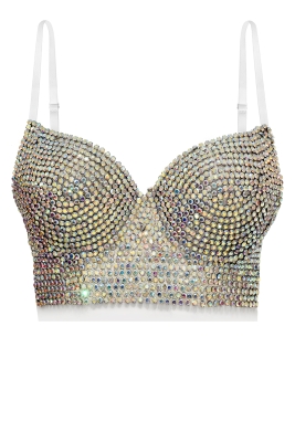 Топ - корсет "Жаннет" белый, со стразами