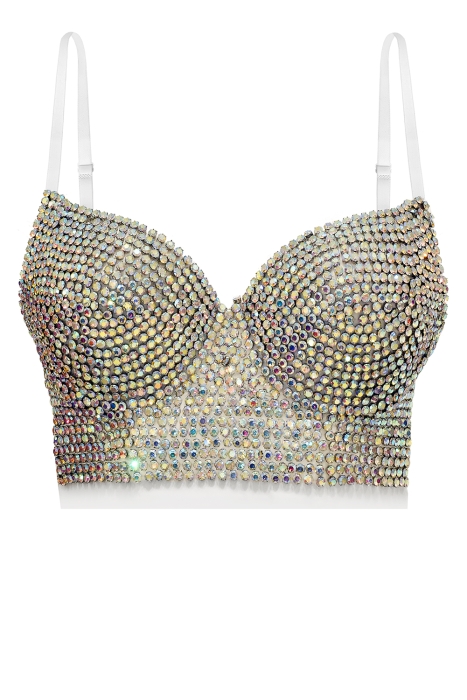 Топ - корсет "Жаннет" белый, со стразами