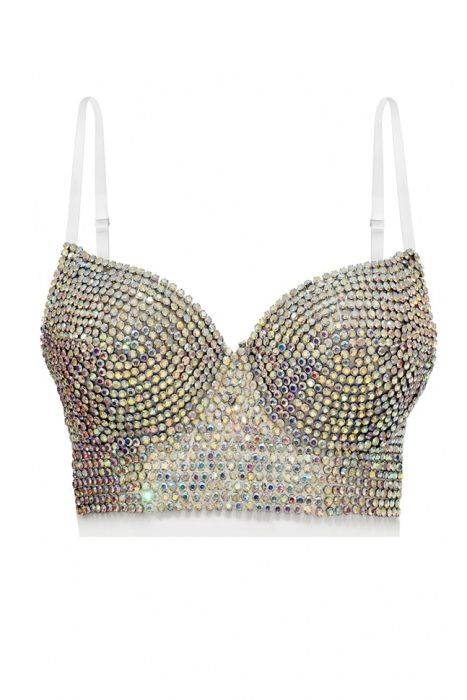 Топ - корсет "Жаннет" белый, со стразами