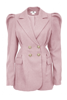 Пиджак - жакет "Брис" розовый, длинный рукав - фонарик