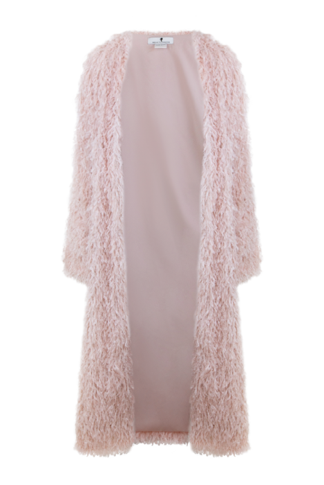Кардиган "Перья" пепельно - розовый, пушистый