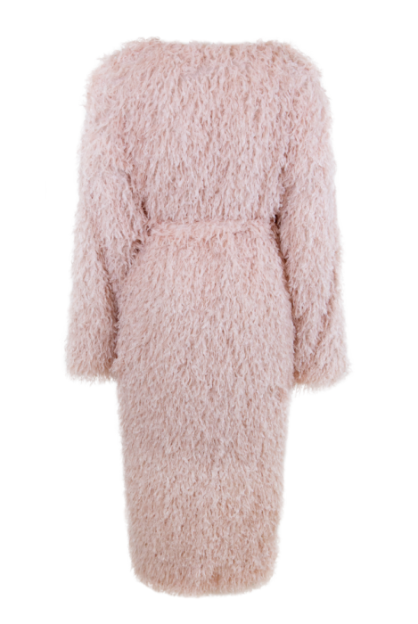 Кардиган "Перья" пепельно - розовый, пушистый