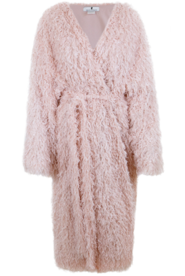 Кардиган "Перья" пепельно - розовый, пушистый