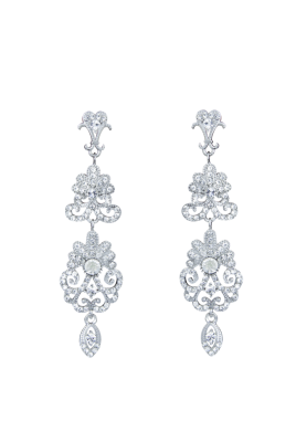 Серьги "Винтаж" серебристые, вензеля