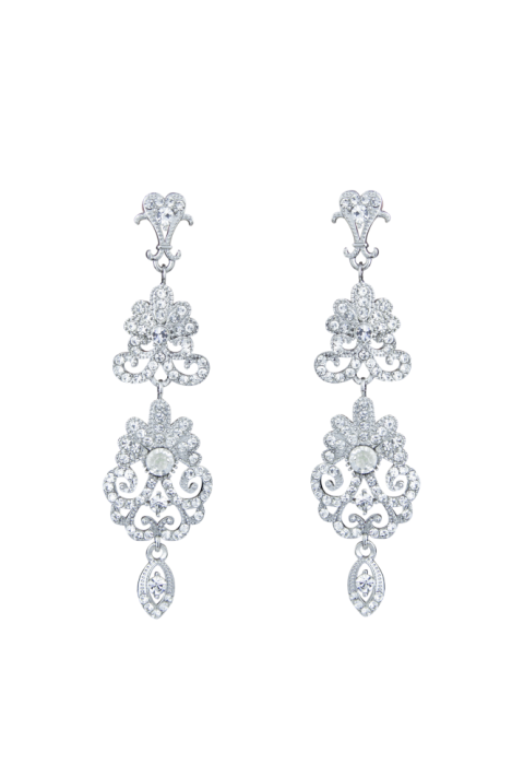 Серьги "Винтаж" серебристые, вензеля