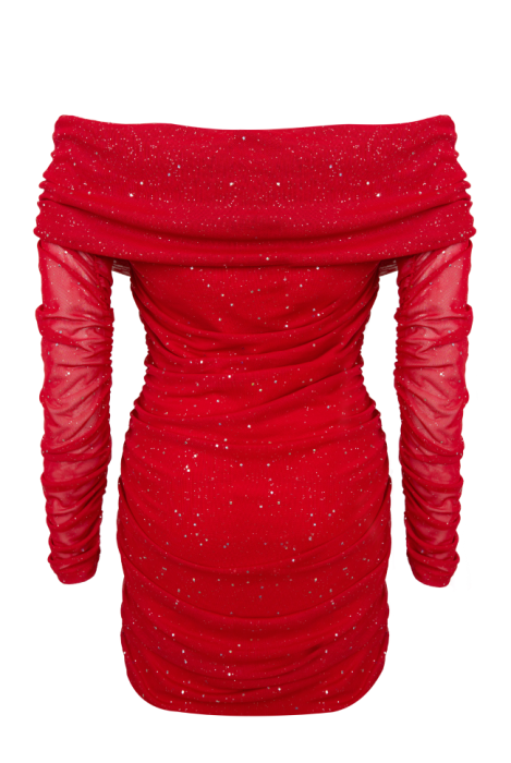 Платье "Кейла" красное, люрекс