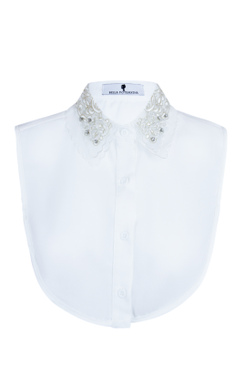 Манишка "Лемила" белая, с узором и стразами