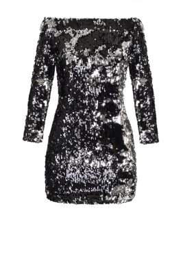 Платье "Фэнси" черно - серебристое, пайетки