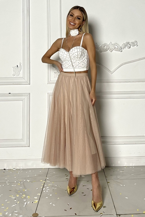 Юбка - пачка "Идлен" нюдовая, фатин, пышная (85 см)