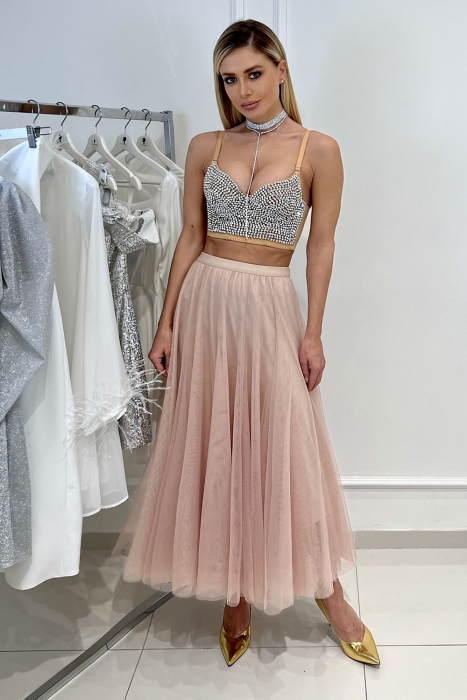 Юбка - пачка "Идлен" нюдовая, фатин, пышная (85 см)