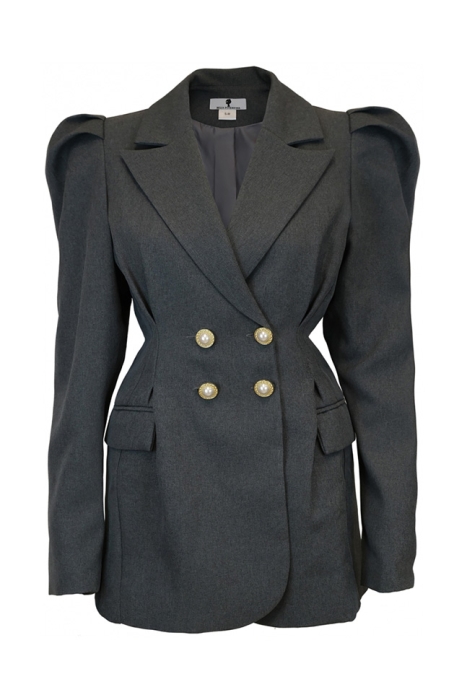 Пиджак - жакет "Брис" серый, длинный рукав - фонарик