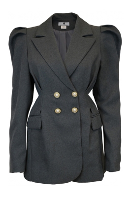 Пиджак - жакет "Брис" серый, длинный рукав - фонарик