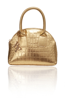 Сумка "Риччи" золотистая, эко-кожа, имитация кожи крокодила