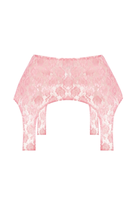 Пояс - корсет - баска "Кэрра", пудровый (нежно-розовая), кружево