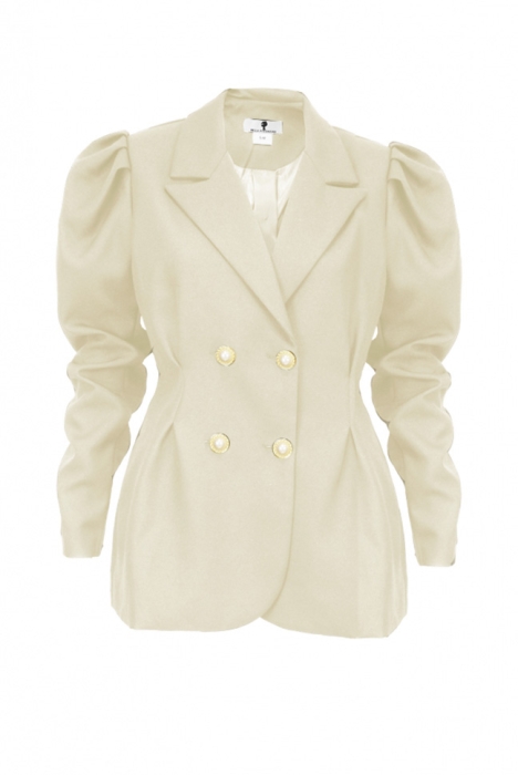 Пиджак - жакет "Брис" молочный, длинный рукав - фонарик