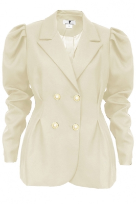 Пиджак - жакет "Брис" молочный, длинный рукав - фонарик