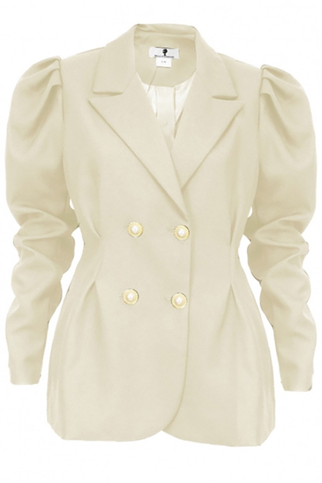 Пиджак - жакет "Брис" молочный, длинный рукав - фонарик