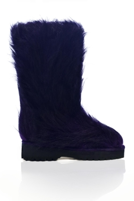 Угги эко-мех, длиный ворс, фиолетовые