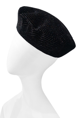 Берет черный бархат, люрекс