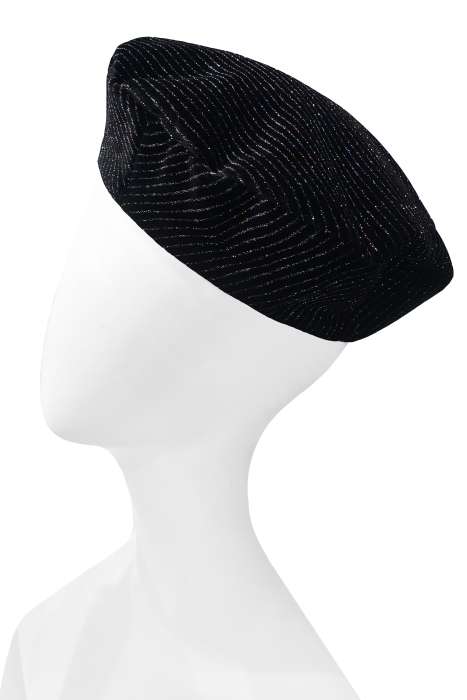Берет черный бархат, люрекс