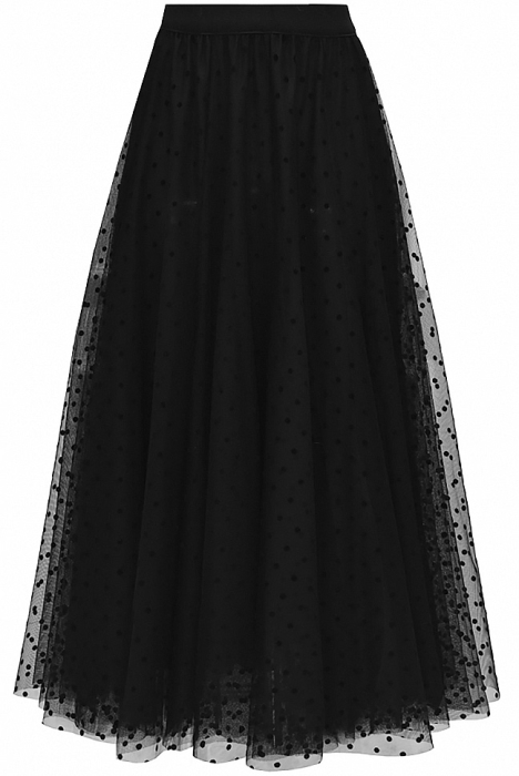 Юбка - пачка "Идлен" черная, в горох, фатин, пышная (длина 85 см)