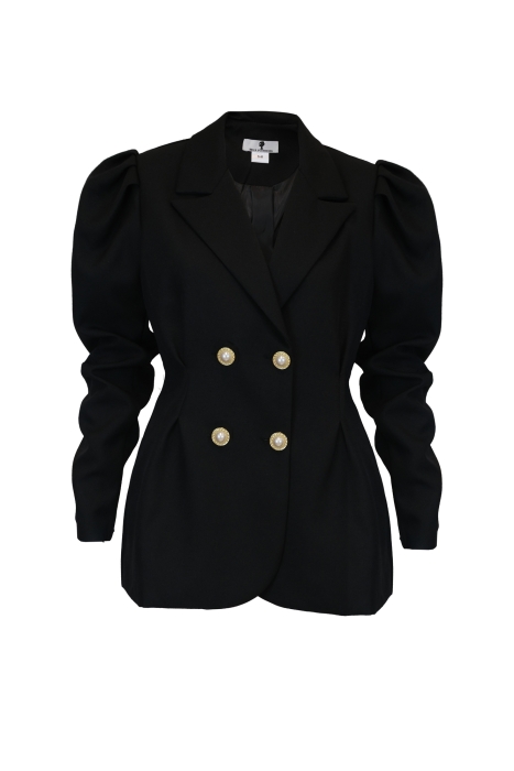 Пиджак - жакет "Брис" черный, длинный рукав - фонарик