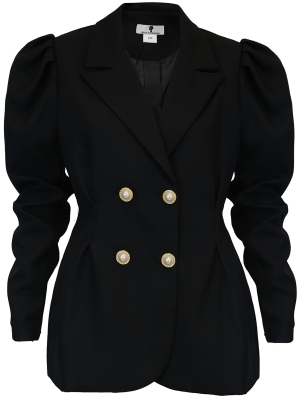 Пиджак - жакет "Брис" черный, длинный рукав - фонарик