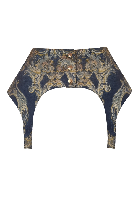 Пояс-Корсет "Версаль Уисли" черное с золотистым атлас