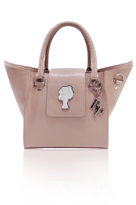 Сумка "Белиссимо" пудровая, мини (серебро)